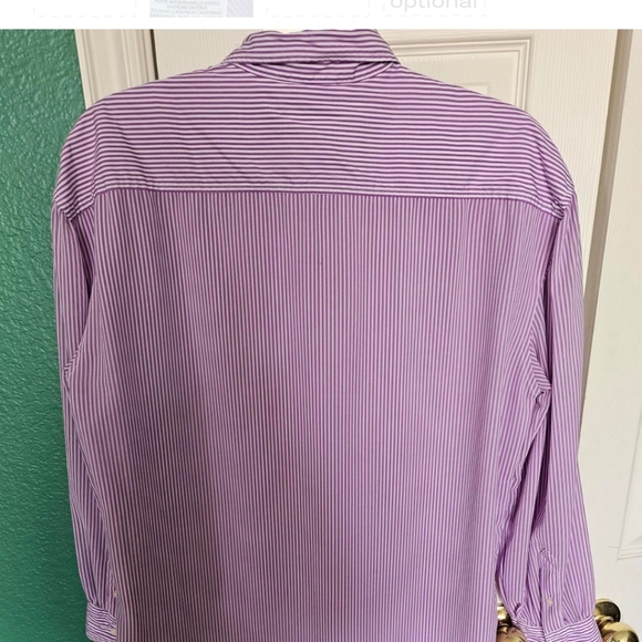 Ralph Lauren Button Front Purple Striped Broadcloth Shirt size XL. - Picture 2 of 7